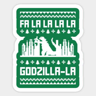 Ugly Christmas Sweater - Fa La La La La Godzilla La Sticker